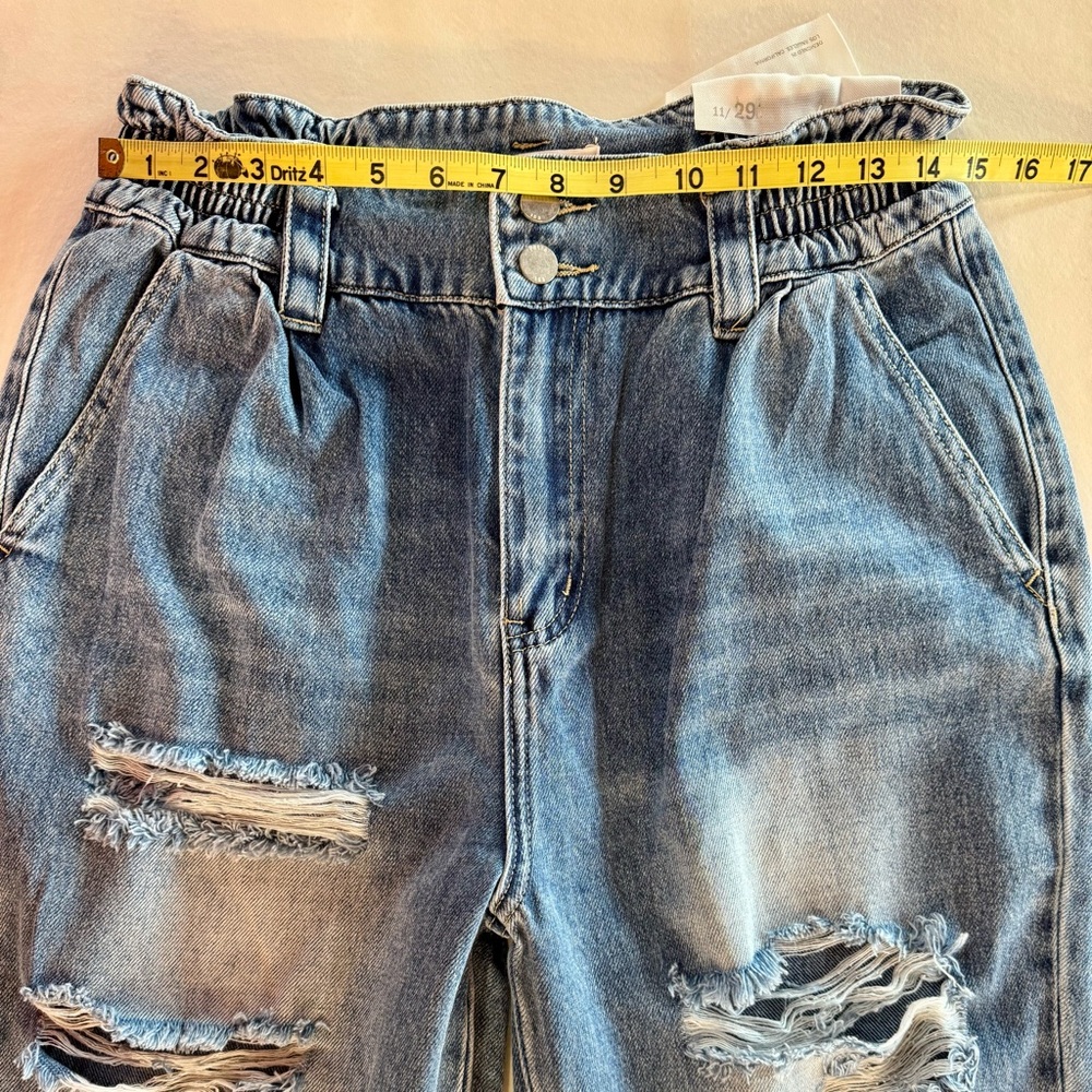 NWT PETRA153 High-Rise Paper-Bag Retro Jeans 100% Cotton (11/29) - Picture 9 of 15